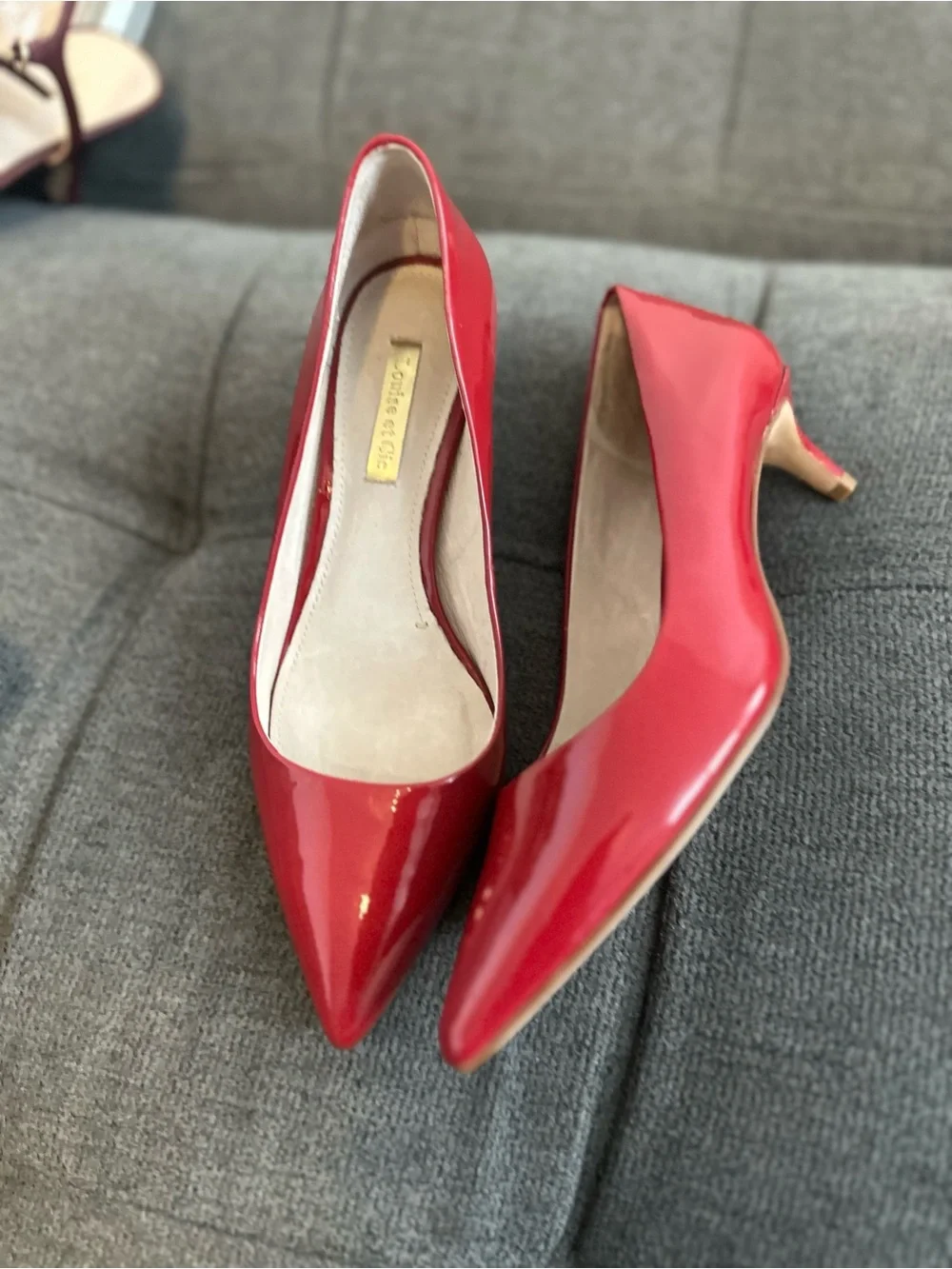 Louise et Cie Red Patent Pointed Toe Pumps